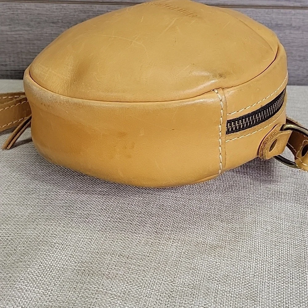 Portland Leather  Round Tan  Crossbody Bag